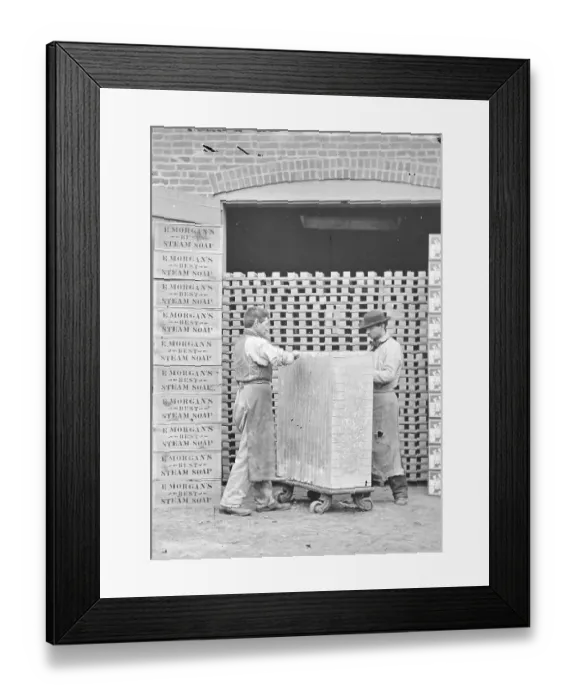 Framed Print : Soap Factory Worker, 1860, America Framed Print : Soap Factory Worker, 1860, America