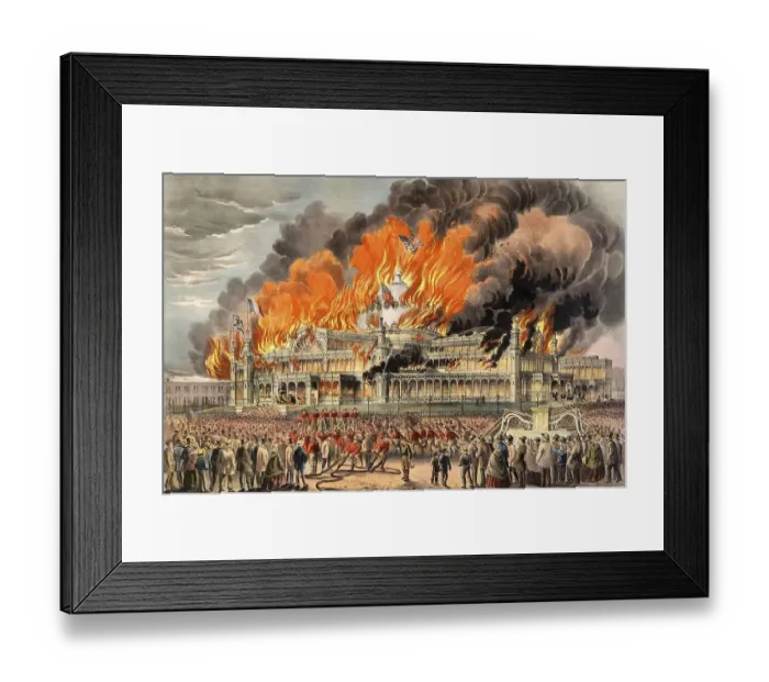 Framed Print : Fire of the New York Crystal Palace Framed Print : Fire of the New York Crystal Palace