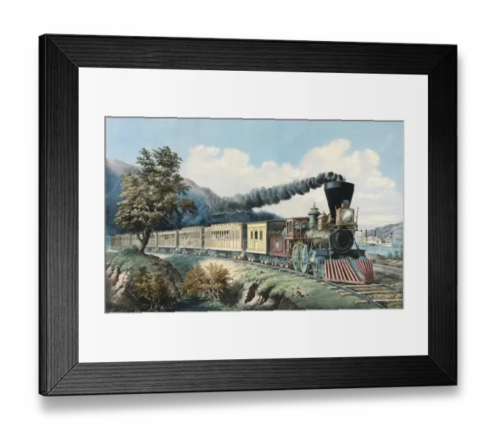 Framed Print : Railway, Steam locomotive, American Express train Framed Print : Railway, Steam locomotive, American Express train