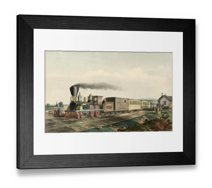 Framed Print : Railway, Steam locomotive, American express train