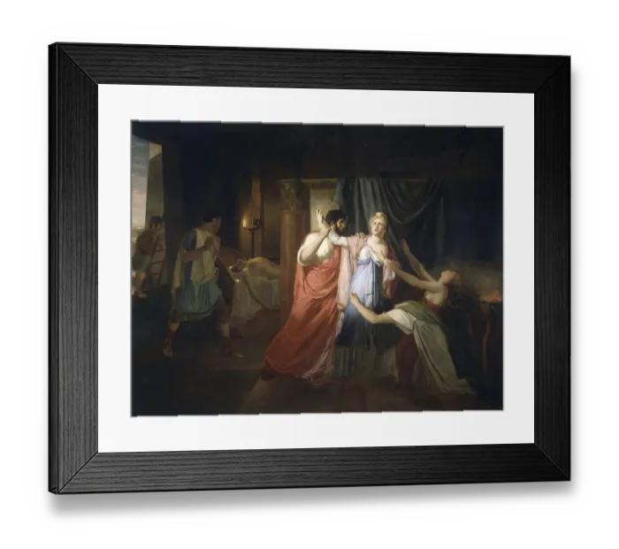 Framed Print : Proculeius prevents Cleopatra from stabbing herself