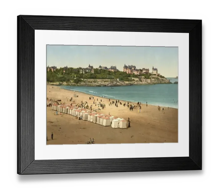 Framed Print : Dinard beach, Brittany, France, c