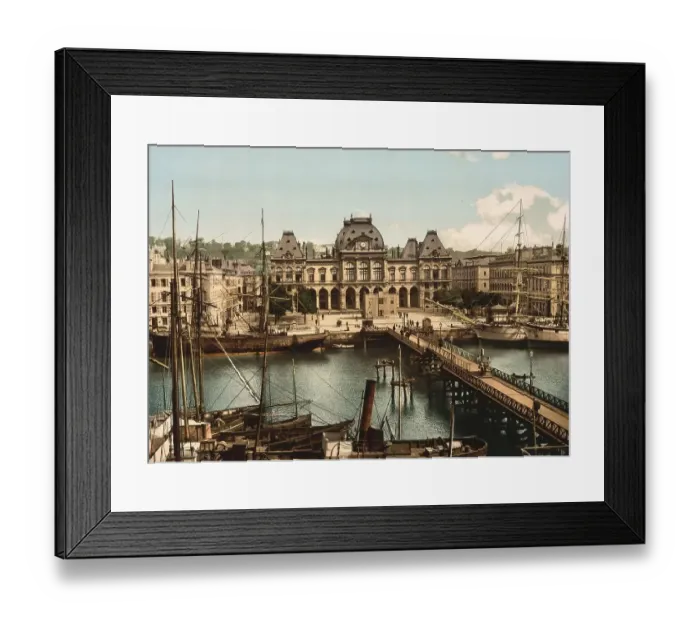 Framed Print : Stock Exchange and Docks, Le Havre
