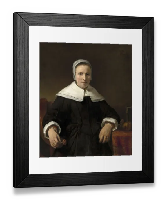 Framed Print : Woman Holding a Pink Flower, A Woman Holding a Pink