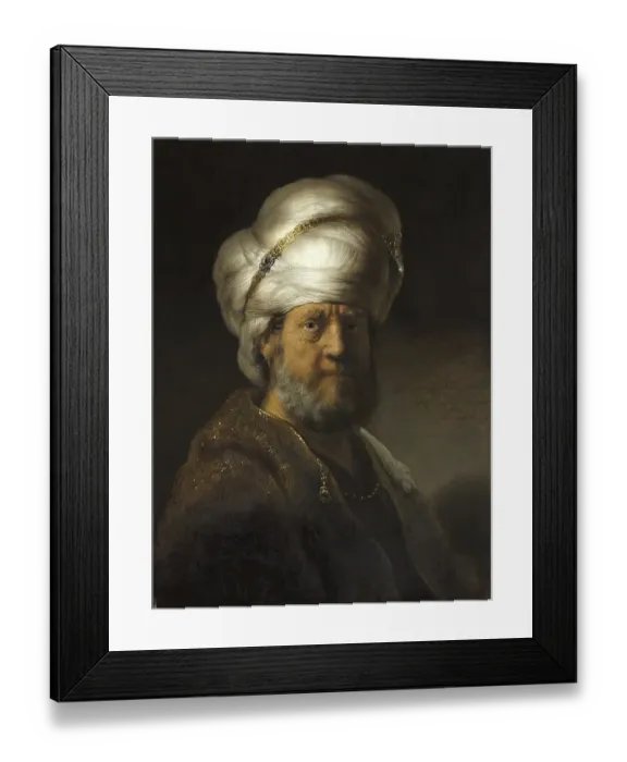 Framed Print : Man in Oriental Dress, painting by Rembrandt van Rijn (1606) (1669)