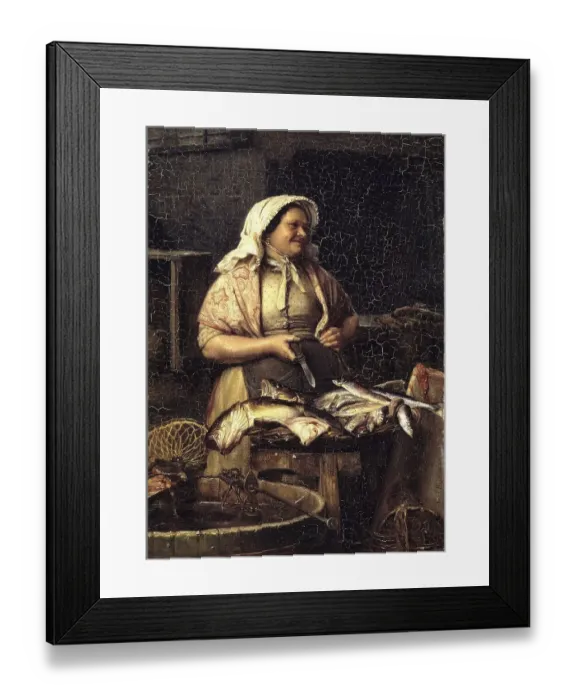 Framed Print : A Woman Selling Fish, Fishmonger Framed Print : A Woman Selling Fish, Fishmonger