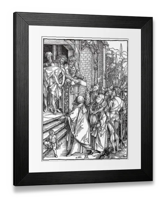 Framed Print : Woodcuts of the Great Passion, Christ in front of the People Framed Print : Woodcuts of the Great Passion, Christ in front of the People