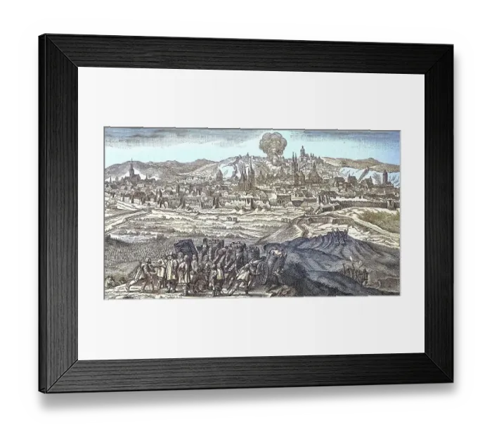 Framed Print : 30 Years War, bombardment of Prague by Carl Gustav of Palatinate-Zweibruecken