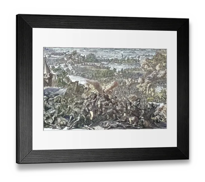 Framed Print : Battle of Seneffe 1674 between French troops on one side and imperial units Framed Print : Battle of Seneffe 1674 between French troops on one side and imperial units