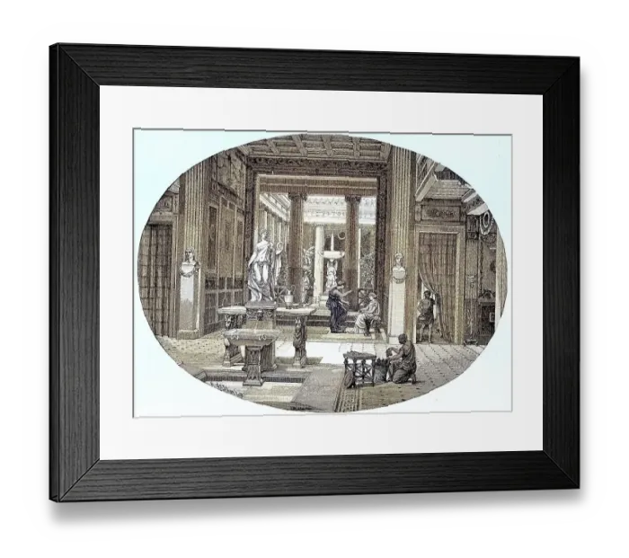 Framed Print : The interiors of a Roman house