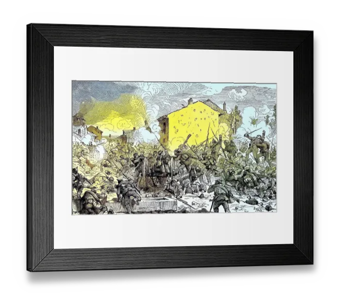Framed Print : The storming of St. Privat by the Guard and the Saxons on the evening of 18 August 1870 in the Franco-Prussian War Framed Print : The storming of St. Privat by the Guard and the Saxons on the evening of 18 August 1870 in the Franco-Prussian War