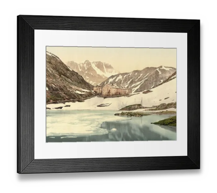 Framed Print : Great St. Bernard, the Lake and the Hospices
