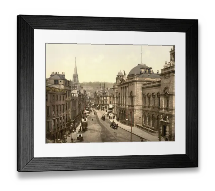 Framed Print : High Street in Bath, City in the West of England in the County of Somerset