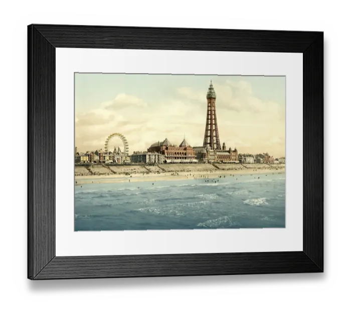 Framed Print : The tower in Blackpool, beach, promenade