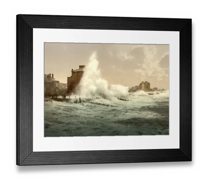 Framed Print : Rough sea at Bognor, English seaside resort in West Sussex on the English Channel Framed Print : Rough sea at Bognor, English seaside resort in West Sussex on the English Channel