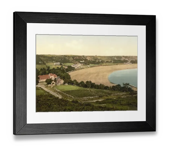 Framed Print : St. Brelades Bay, Jersey, Channel Island in the English Channel in the Bay of Saint-Malo