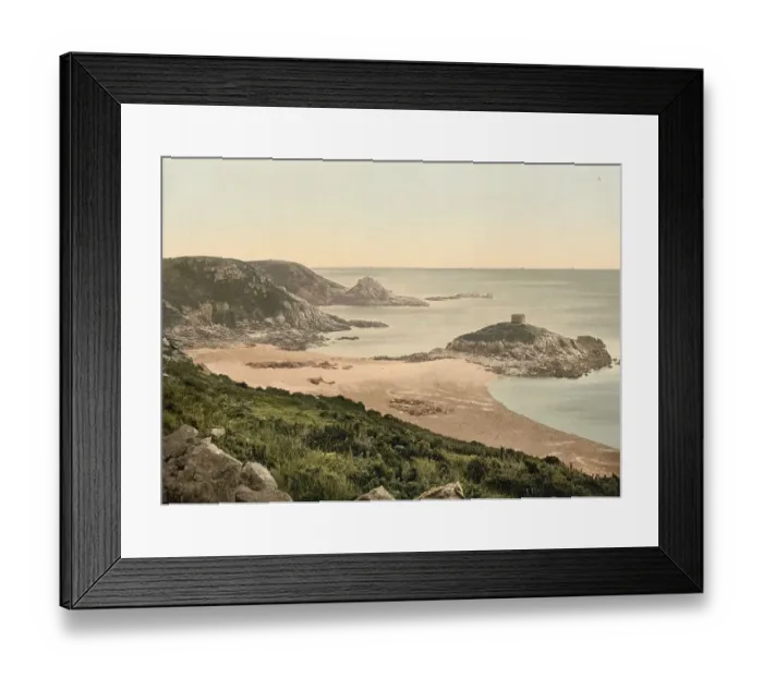 Framed Print : Portelet Bay, Jersey, Channel Island in the English Channel in the Bay of Saint-Malo
