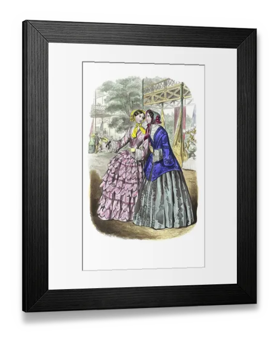 Framed Print : Fashion through the ages, Ladies fashions in Paris and London