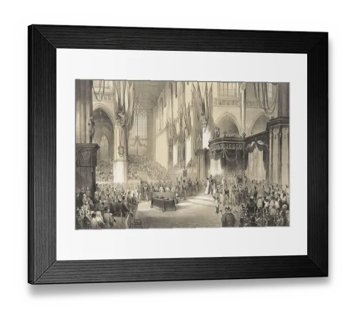 Framed Print : Inauguration of King Willem III in the Nieuwe Kerk