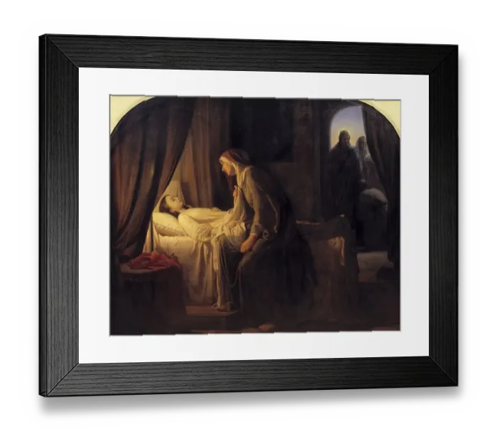 Framed Print : Jairus daughter, The story of the raising of Jairus twelve-year-old daughter