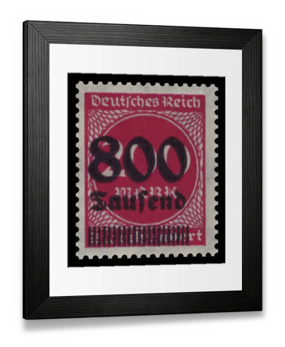 Framed Print : Historic stamp, German Reich, inflation
