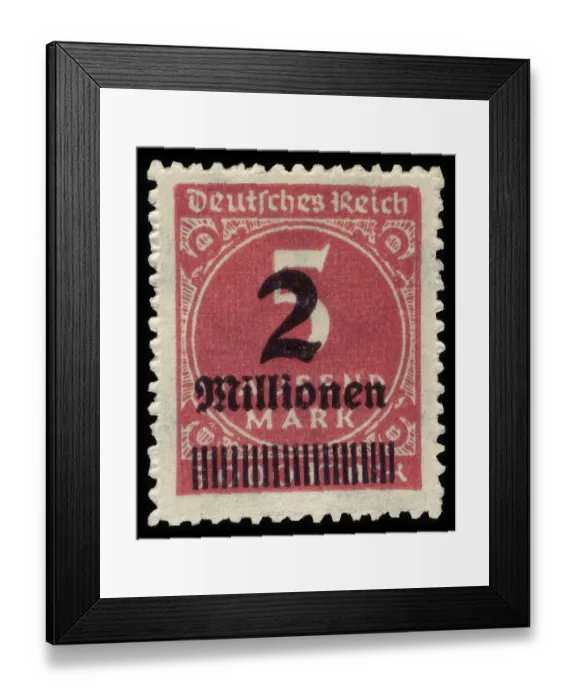 Framed Print : Historic stamp, German Reich, inflation