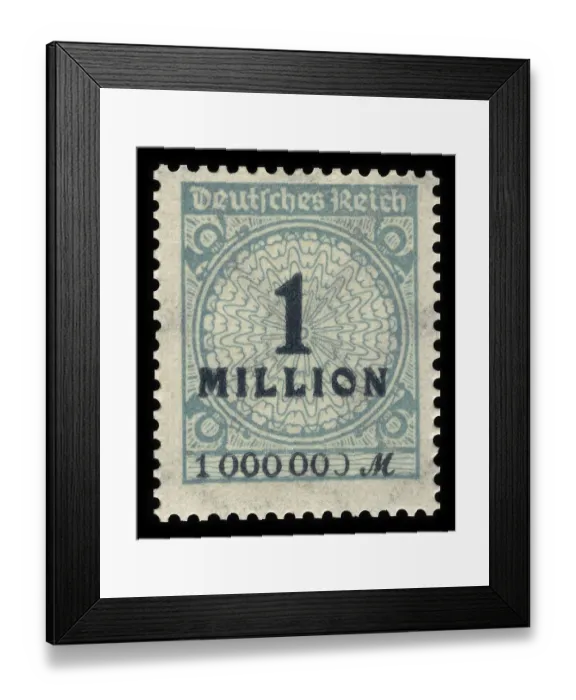 Framed Print : Historic stamp, German Reich, inflation