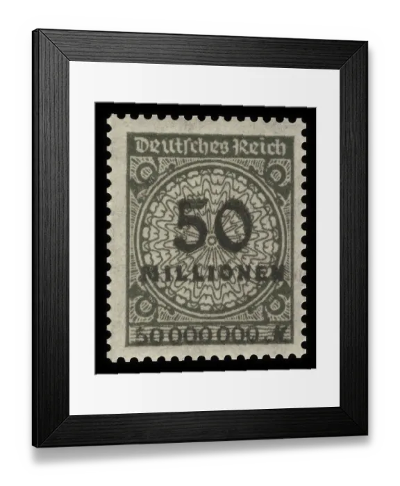 Framed Print : Historic stamp, German Reich, inflation Framed Print : Historic stamp, German Reich, inflation