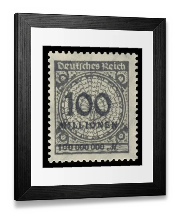 Framed Print : Historic stamp, German Reich, inflation