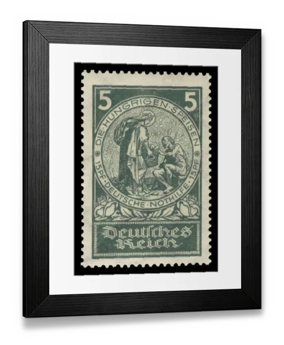 Framed Print : Historic stamp, German Reich, 5 Pfennig and 15 Pfennig surcharge for German emergency aid Framed Print : Historic stamp, German Reich, 5 Pfennig and 15 Pfennig surcharge for German emergency aid