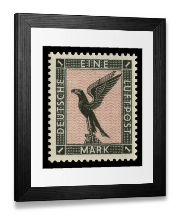 Framed Print : Historic stamp, German Reich, airmail stamp with eagle