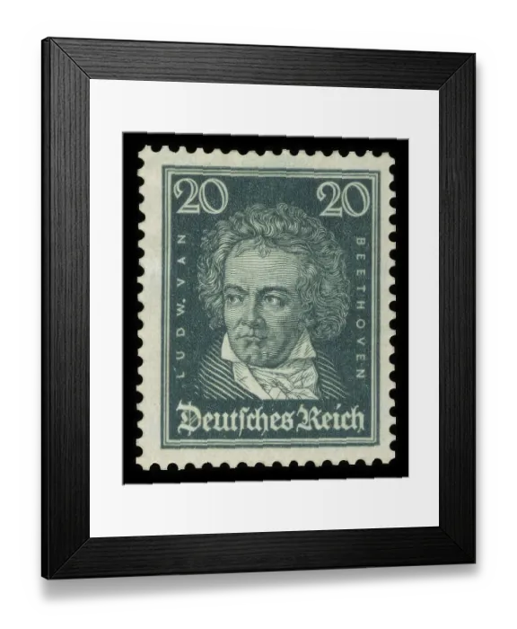 Framed Print : Historic stamp, German Reich, definitive stamp at 20 Pfennig with Ludwig van Beethoven portrait