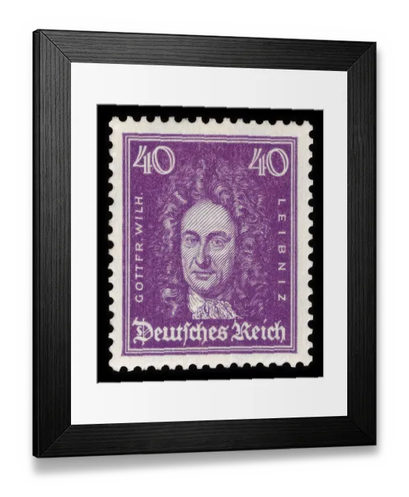 Framed Print : Historic stamp, German Reich, definitive stamp at 40 Pfennig with Wilhelm Leibnitz portrait