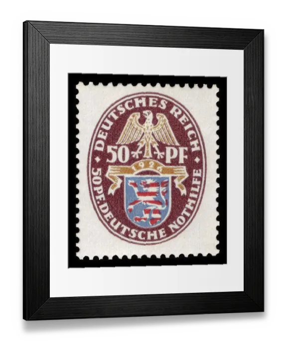 Framed Print : Historic stamp, German Reich, definitive stamp at 50 Pfennig