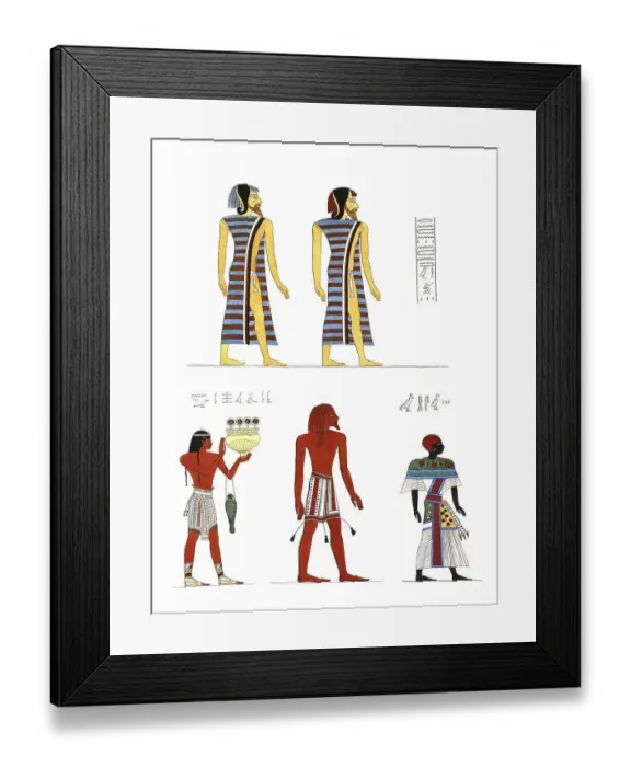 Framed Print : Various figures of foreign men depicted on Egyptian monuments
