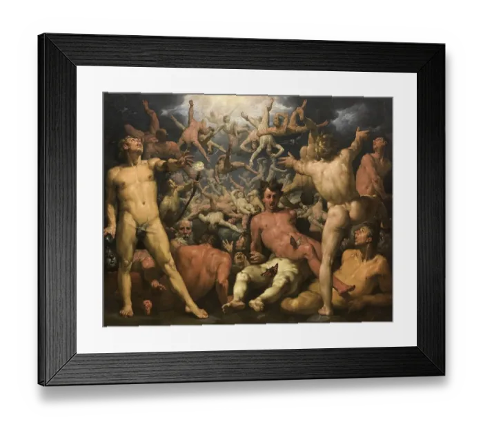 Framed Print : The Fall of the Titans, The lost epic Titanomachy tells of the battle of the Titans between the Olympians