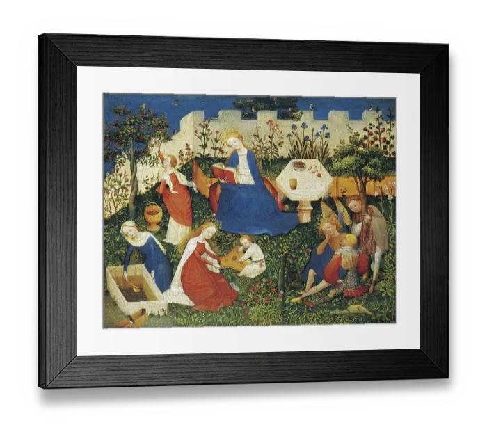 Framed Print : The small garden as paradise, symbolic of the good life of the rich in the Middle Ages