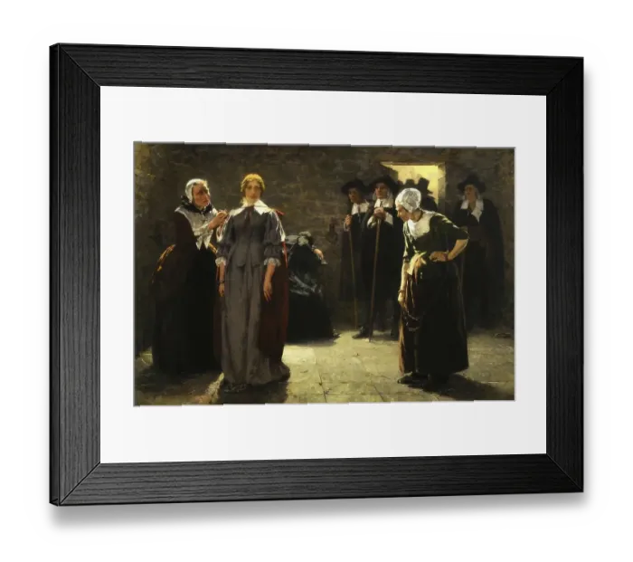 Framed Print : Witch hunt, young woman is accused of being a witch by the inhabitants Framed Print : Witch hunt, young woman is accused of being a witch by the inhabitants