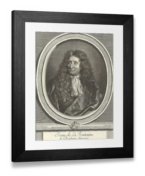Framed Print : Jean de La Fontaine (8 July 1621 - 13 April 1695) was a French writer
