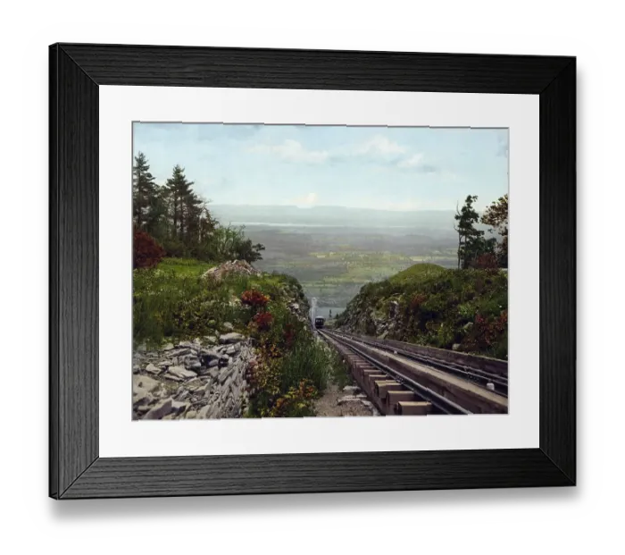 Framed Print : Otis Elevating Railway was a narrow gauge cable funicular railway leading to the Catskill Mountain House in Palenville