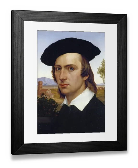 Framed Print : Self-portrait by Franz Otto Scholderer (25 January 1834 - 22 January 1902)