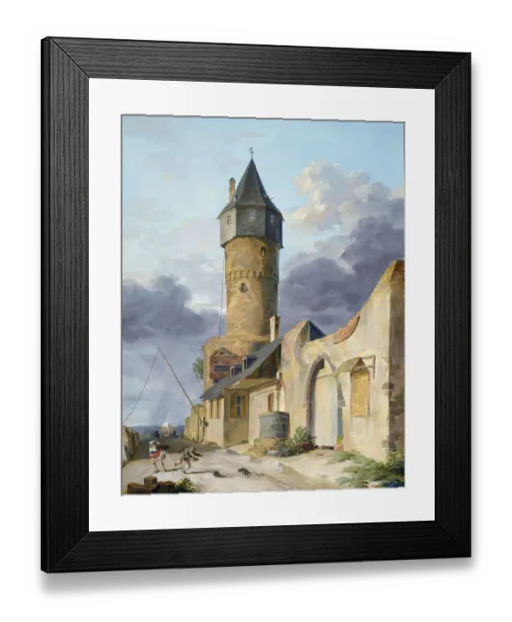 Framed Print : The Friedberger Warte, Wartturm, c