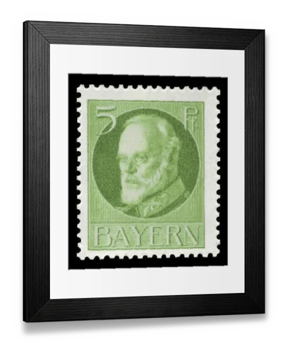 Framed Print : Stamp from the Kingdom of Bavaria