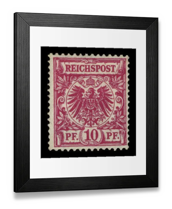 Framed Print : Stamp vintage 1889 of the German Reichspost