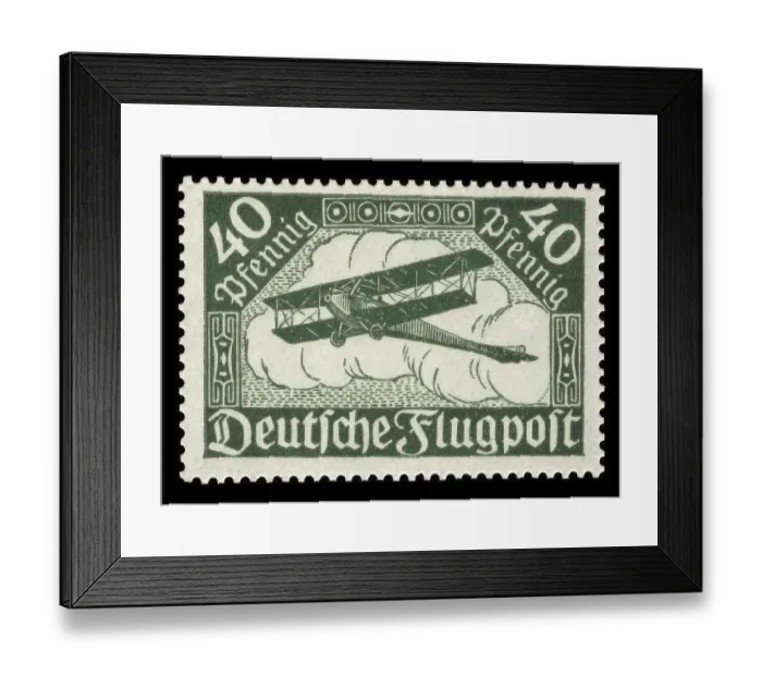 Framed Print : Stamp vintage 1919 of the German Reichspost