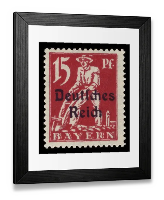 Framed Print : Stamp vintage 1920 of the German Reichspost