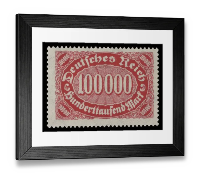 Framed Print : Stamp vintage 1923 of the Deutsche Reichspost Framed Print : Stamp vintage 1923 of the Deutsche Reichspost