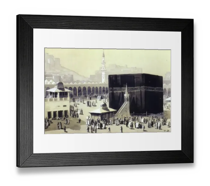 Framed Print : View of Mecca with the Kaaba and many pilgrims Framed Print : View of Mecca with the Kaaba and many pilgrims