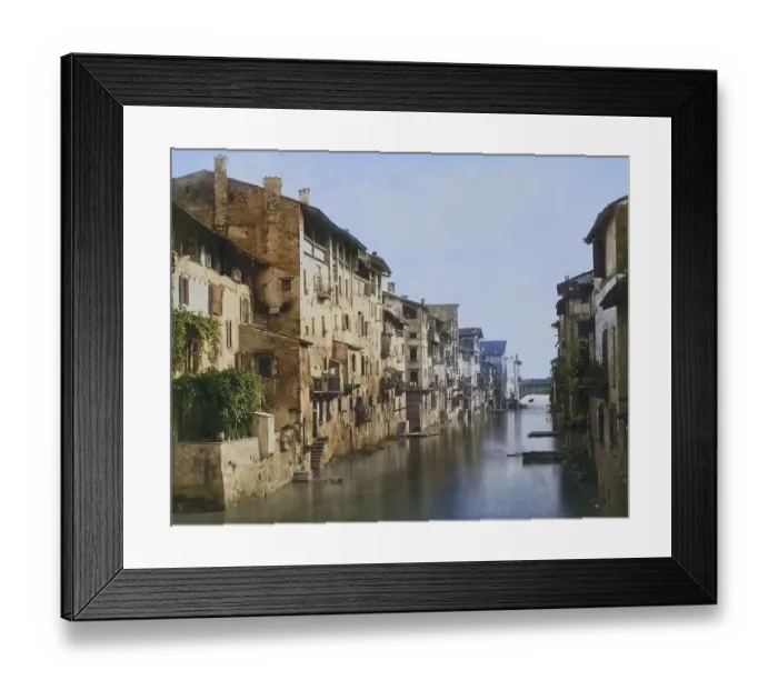 Framed Print : Canal in Verona, 1860, Italy, Historical