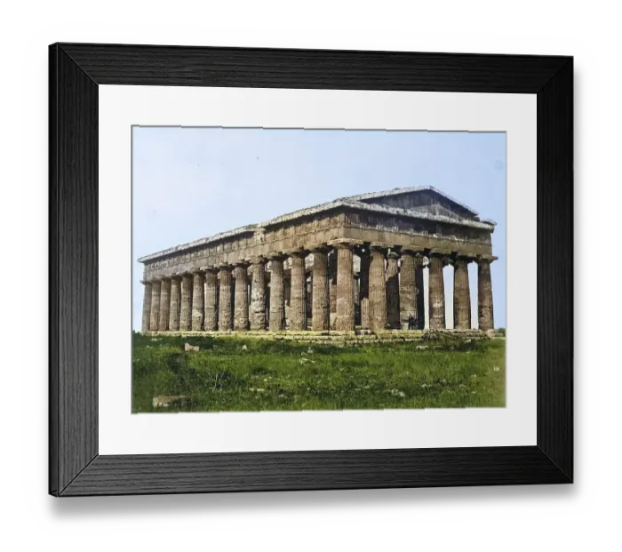 Framed Print : The Temple of Neptune in Paestum in 1865 Framed Print : The Temple of Neptune in Paestum in 1865
